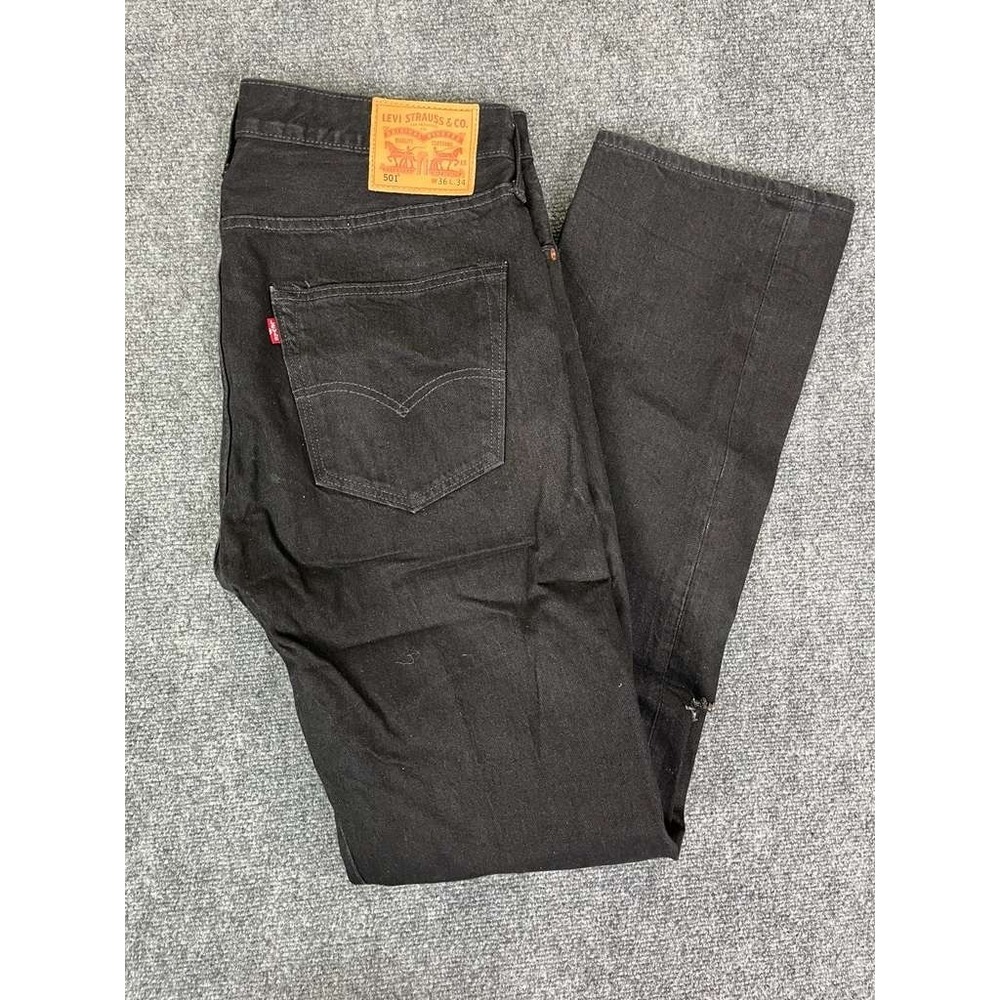Levis Jeans Men 36x34 Black 501xx Original‎ Straight Button Fly Denim